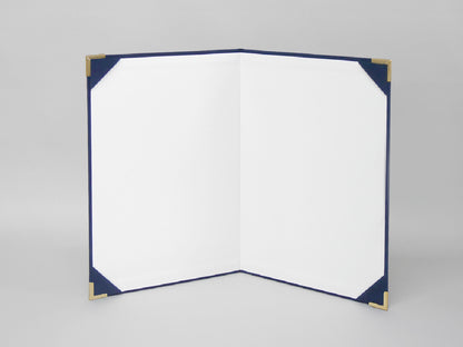 無地賞状・証書ホルダー/A3/証書1枚入れ（2つ折）/コーナー4ヶ所/ウール/金具付き