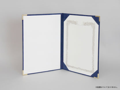 無地賞状・証書ホルダー/A4/証書1枚入れ/コーナー4ヶ所/ウール/金具付き